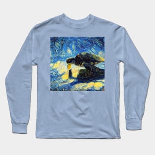 Cute turtle painting (sea turtle, ocean, sea and beach) Long Sleeve T-Shirt